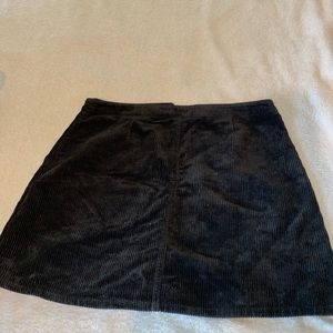 Corduroy Black Skirt with pockets & buttons
